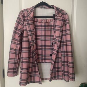 Plaid Pink Women's Co-ord (Worn once)